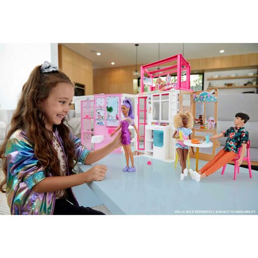 Barbie-Coffret Maison � 2 Niveaux, 4 Espaces De Jeu, Pour 2-7 Ans - 2
