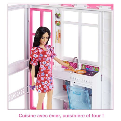 Barbie-Coffret Maison � 2 Niveaux, 4 Espaces De Jeu, Pour 2-7 Ans - 3