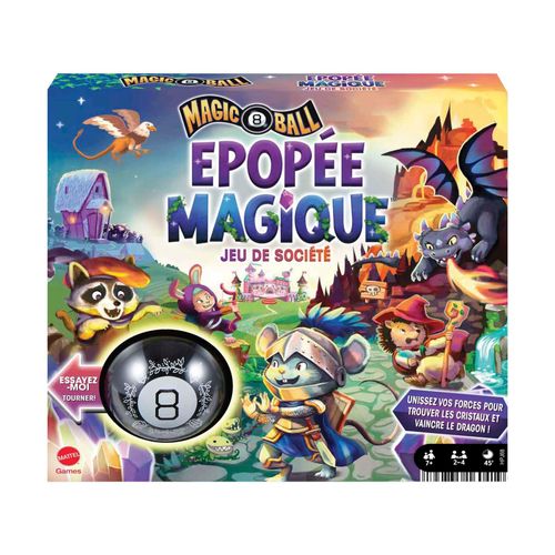 Mattel Games - Magic 8 Ball Epopée Magique - Jeu De Société Famille - 7 Ans Et +