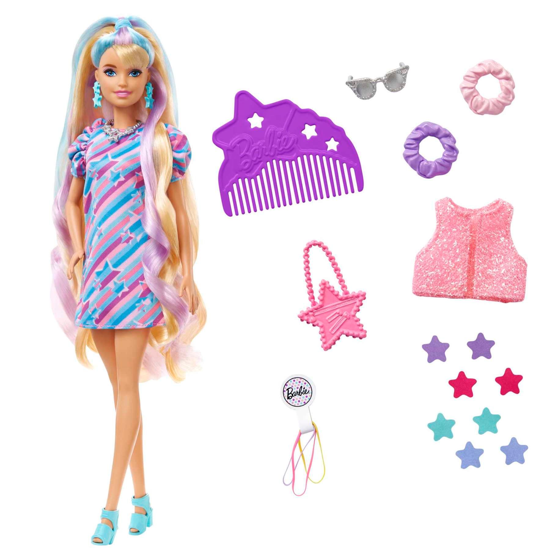 Totally Hair Barbie - Ultra Chevelure 1 Th�me �toiles - Poup�e Mannequin - ...