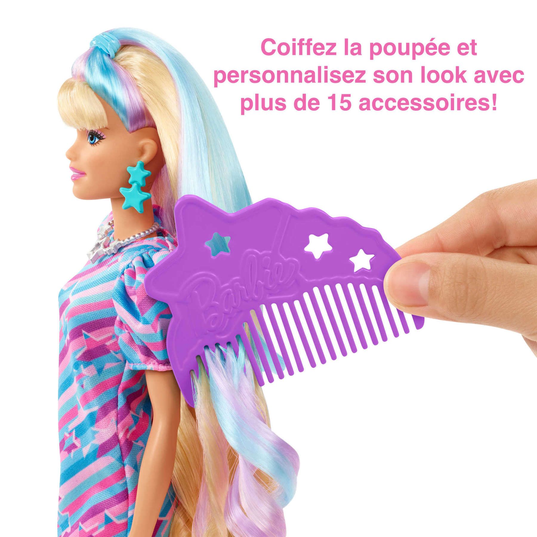 Totally Hair Barbie - Ultra Chevelure 1 Th�me �toiles - Poup�e Mannequin - ... - 3