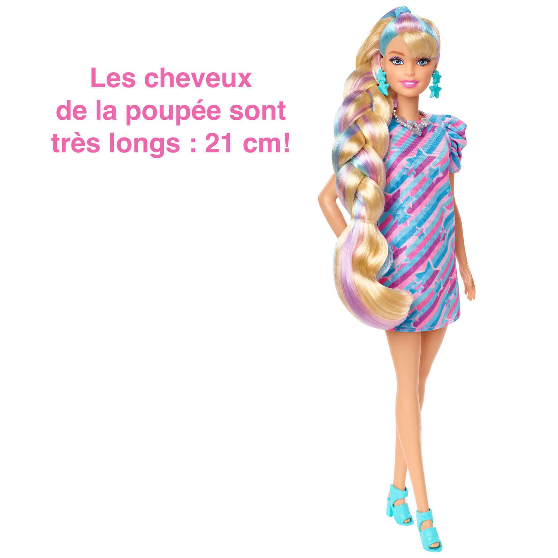 Totally Hair Barbie - Ultra Chevelure 1 Thème Étoiles - Poupée Mannequin - ... - 4