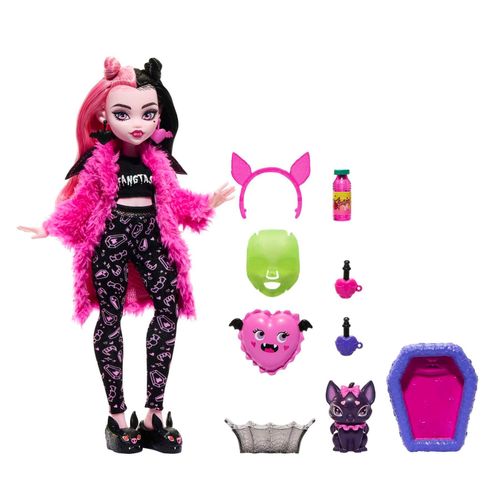Creepover Party Monster High - Coffret Soirée Pyjama Draculaura - Poupée - 4 Ans Et +
