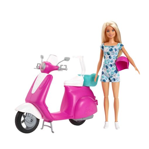 Barbie Estate Barbie - Poup�e Barbie Blonde Avec Scooter Rose Et Blanc - Po... - 5