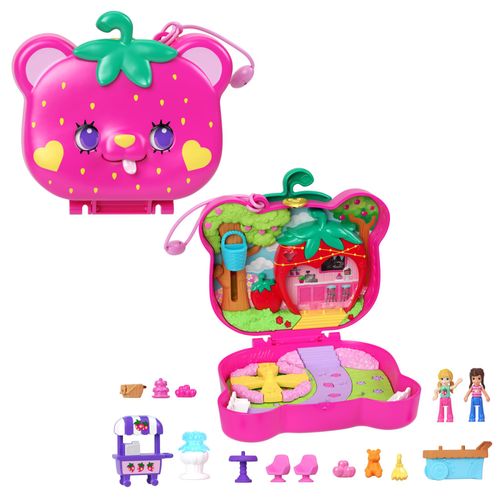 Coffret Ourson Fraise - Polly Pocket - Hrd35 - Mini Poupee Polly Pocket Coffret Compact