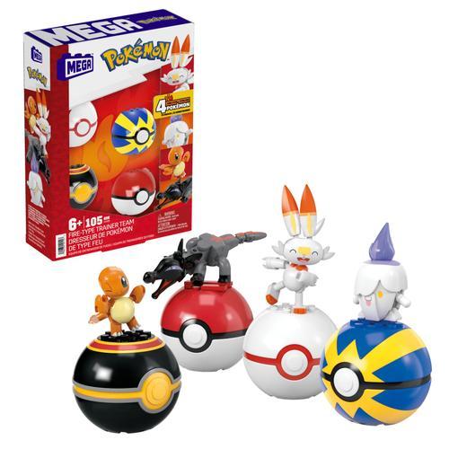 Mega Pokémon - Coffret 4 Pokémon Feu À Construire - Jouet De Construction - 6 Ans Et +