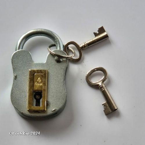 Cadenas Corps en laiton nickelé, avec 2 clefs