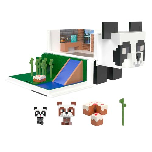 Minecraft - La Maison Du Panda - Coffret Mini Têtes Modulables