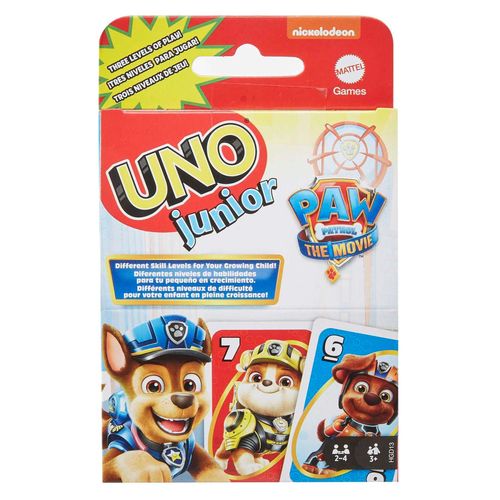 Mattel Games - Uno Junior La Pat' Patrouille Le Film - Jeu De Cartes Famille - 3 Ans Et +