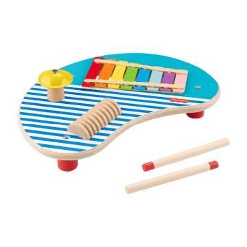 Fisher-Price Table Musicale En Bois Avec Instruments De Percussion