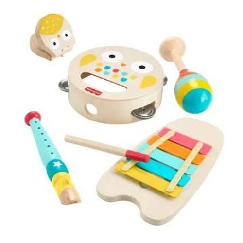 Fisher-Price - Coffret Musical Avec Instruments En Bois 6 Pièces - Instruments De Musique - 2 Ans Et +