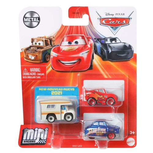 Disney Pixar Cars - Assortiment Pack De 3 Mini-Véhicules - Petite Voiture - 3 Ans Et +