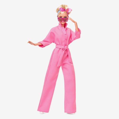 Barbie Le Film Poupée Barbie À Collectionner Inspirée Du Film Barbie Avec Margot Robbie, Avec Combinaison-Pantalon Rose, Lunettes De Soleil Et Foulard Dans Les Cheveux