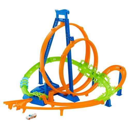 Hot Wheels-Circuit Avec 5 Zones De Carambolage Et Propulseur Motorisé