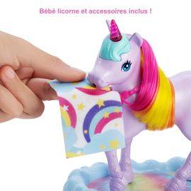 Barbie Coffret Barbie Royal Dreamtopia et son Bébé Licorne Rakuten