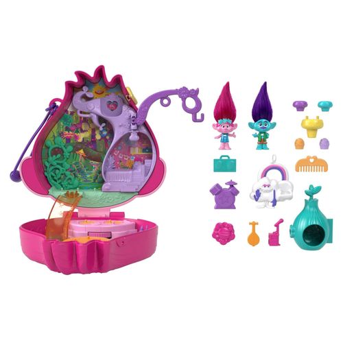 Polly Pocket - Coffret Univers Les Trolls - Coffret Mini Figurines - 4 Ans Et +