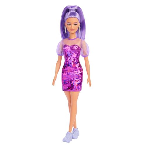 Barbie Fab Barbie - Poupée Fashionista Robe Violette - Poupée Mannequin - Dès 3 Ans