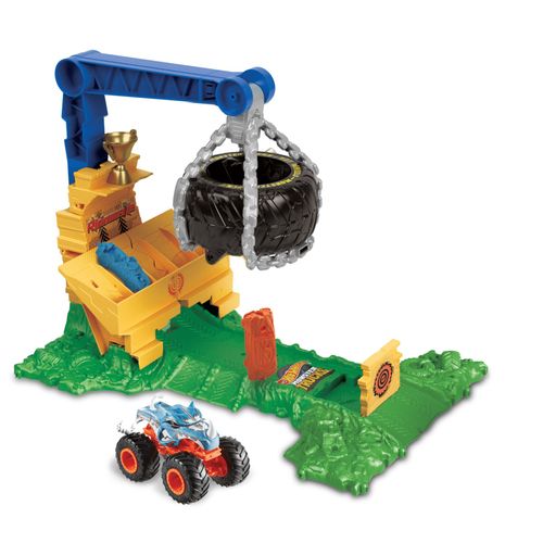 Hot Wheels - Coffret Monster Trucks Arena Smashers Défi Rhinomite - Camion De Destruction - 4 Ans Et +