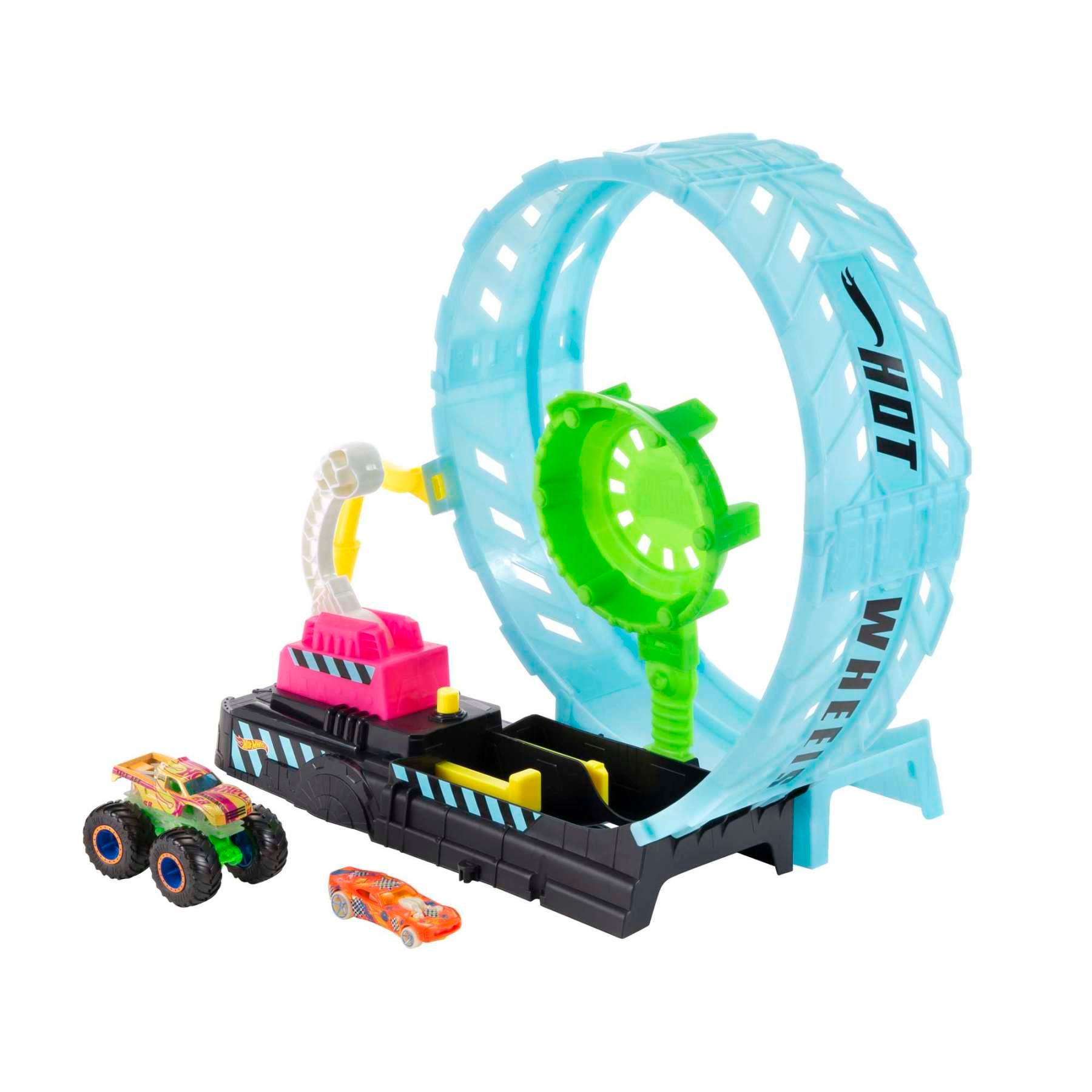 Monster Trucks Hot Wheels - Coffret Phosphorescent D�fi Looping - Petite Vo...