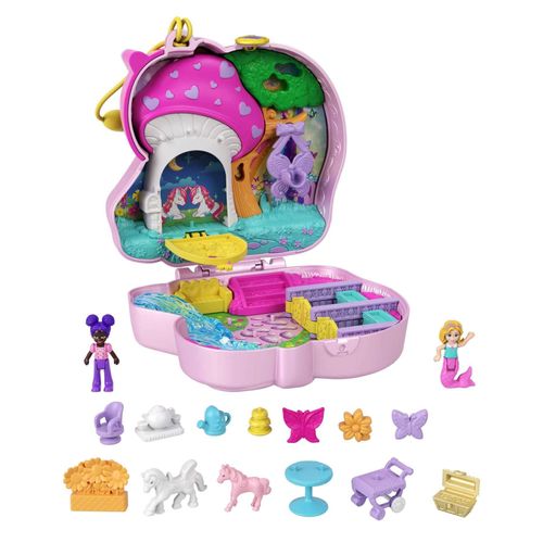 Polly Pocket - Coffret Forêt Des Licornes - Coffret Mini Poupée - 3 Ans Et +