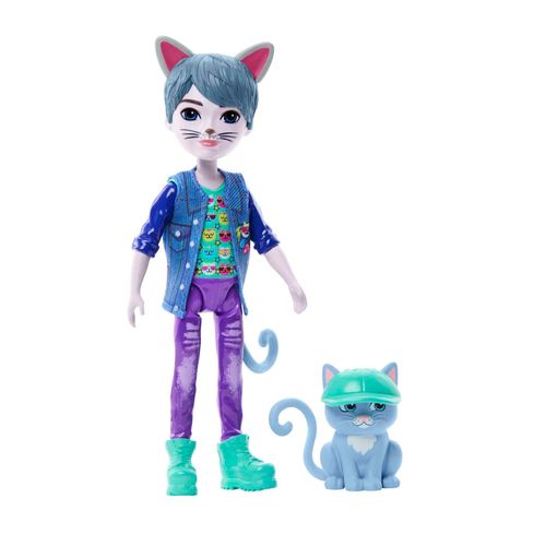 Enchantimals - Bêtes Citadines - Poupée Chat Garcon Et Figurine - Mini Poupée - 4 Ans Et +