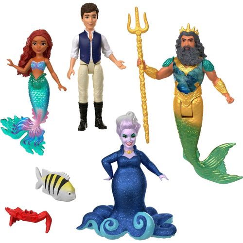 Disney The Little Mermaid Disney La Petite Sirène - Coffret 4 Mini-Poupées Et Accessoires