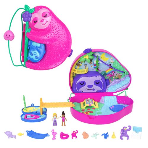 Polly Pocket - Sac Surprises Paresseux - Coffret Mini Figurines - 4 Ans Et +