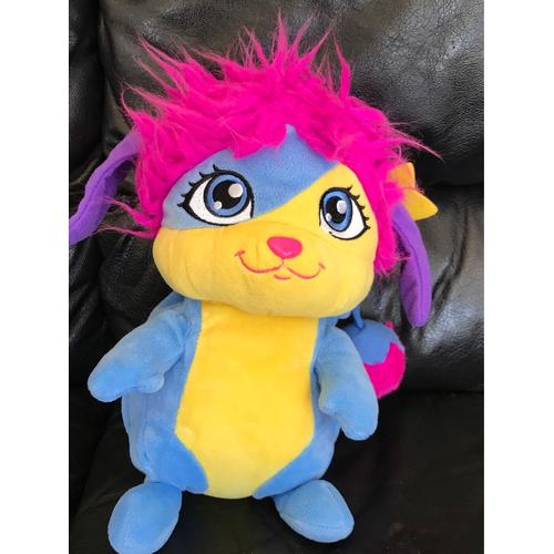 Peluche Doudou Popples Lulu 28cm Bleu Jaune Rose