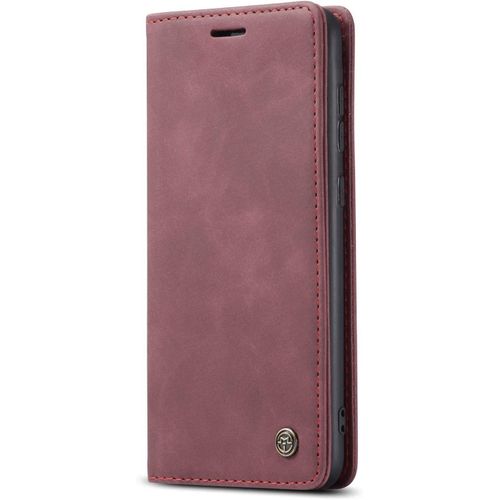 Coque Samsung Galaxy S21,Coque Rabat Avec Magnetique,Housse Portefeuille Cartes Stand Fonction (Rouge)
