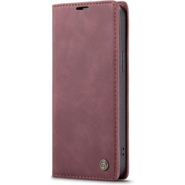 Coque Iphone 12 Pro Max,Coque Rabat Avec Magnetique,Housse Portefeuille Cartes Stand Fonction (Rouge)