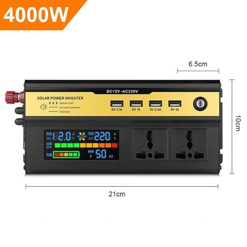 4000w - Onduleur 12v 220v Pour Voiture Convertisseur De Tension Pour Véhicule