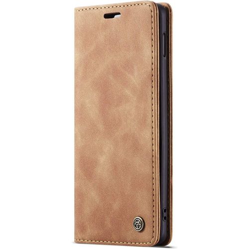 Coque Samsung Galaxy S10e,Coque Rabat Avec Magnetique,Housse Portefeuille Cartes Stand Fonction (Brun)