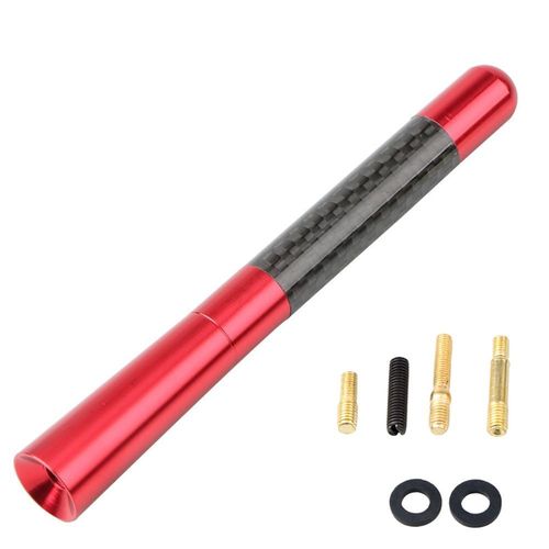 Rouge - Antenne Radio Courte En Fiber De Carbone De 12cm Pour Bmw Ford Focus Peugeot Citroën Opel Skoda Toyota Dodge Etc.