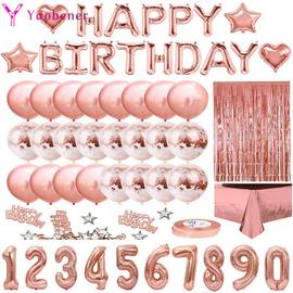 Acheter Ballons joyeux anniversaire pour enfants de 1, 2 et 3 ans,  décoration d'anniversaire, en aluminium, rose et bleu, avec chiffres, c'est  un garçon et une fille, fête prénatale