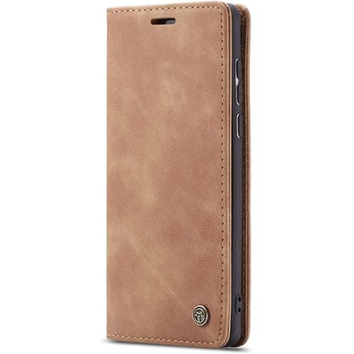 Coque Samsung Galaxy A71,Coque Rabat Avec Magnetique,Housse Portefeuille Cartes Stand Fonction (Brun)