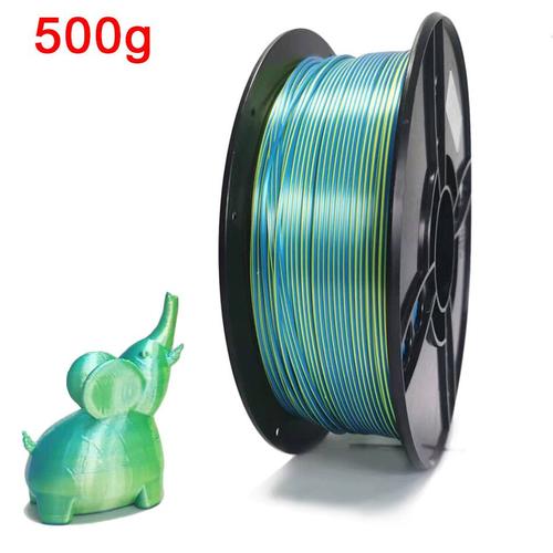 Filament PLA bicolore pour imprimante 3D,matériau  d'impression,1.75mm,magique,deux couleurs par Sublimation,soie Duotone -  Type Yellow blue- 500g