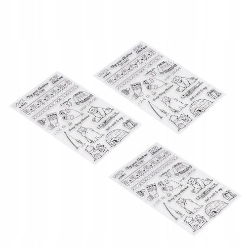 3pcs Tampons Tpr Transparents Bricolage Ours Des Neiges