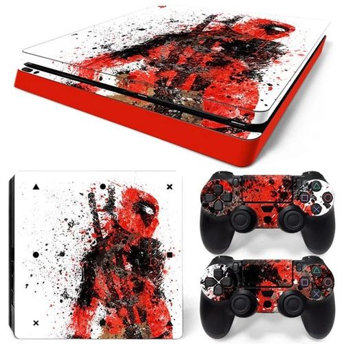 Autocollant En Vinyle Marvel Deadpool Spiderman Pour Console Ps4 Slim Et 2 Manettes, Couverture De Décalcomanie, Accessoires De Jeu
