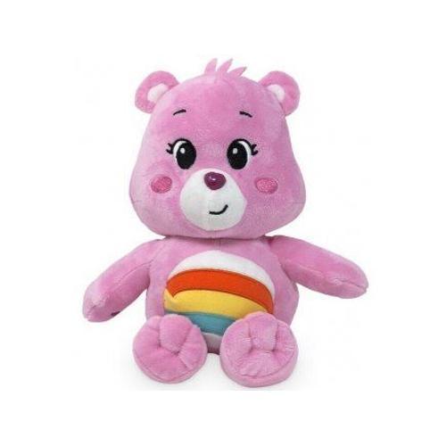 Peluche Bisounours Toucalin Rose Avec Arc En Ciel 44 Cm - Set Doudou Enfant Et Une Carte Offerte - Ours - Nouveauté