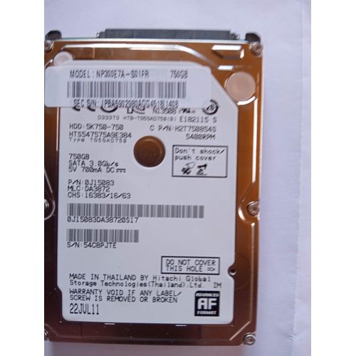 Disque Dur HDD 2.5" 750 Go - Hitachi NP300E7A-S01FR