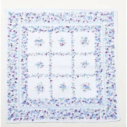 Mouchoir Carré En Coton Imprimé Pour Femme,Serviette De Bain T,Mouchoir Pour Femme,Fête De Mariage,Cadeau De Noël,3 Pièces - Type Purple-Square 36cm