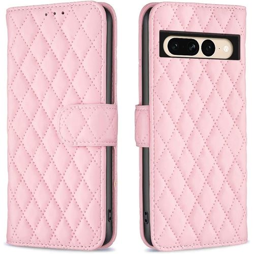 Coque Pour Google Pixel 7 Pro, Housse En Google Pixel 7 Pro, Housse Magnetique Flip Portefeuille Avec Fentes De Cartes Pour Google Pixel 7 Pro 5g, Rose