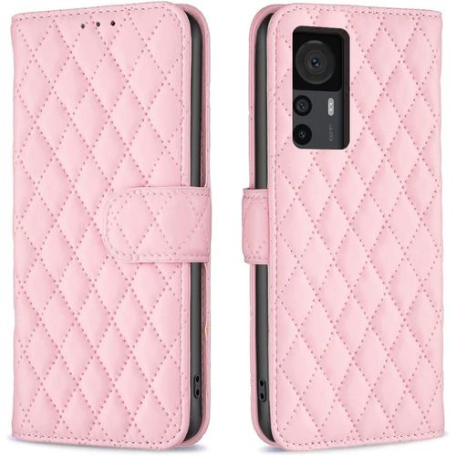 Coque Pour Xiaomi 12t Pro 5g, Housse En Xiaomi 12t 5g, Housse Magnetique Flip Portefeuille Avec Fentes De Cartes Pour Xiaomi 12t / 12t Pro 5g, Rose