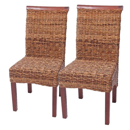 Lot De 2 Chaises De Salle À Manger En Banane Tresse Design Rustique 04_0000195