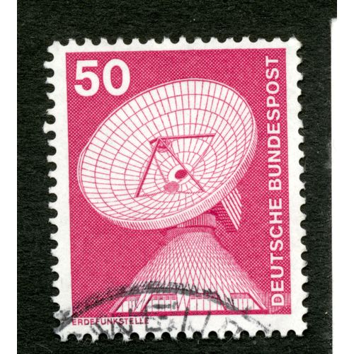 Timbre Oblitéré Deutsche Bundespost, Erdefunkstelle, 50