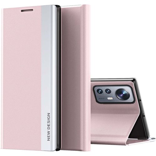 Coque Pour Xiaomi 12t/12t Pro 5g,Housse En Avec [Nano-Adsorption][Fonction Support],Pc/Pu Portefeuille Flip Phone Case Cover,Rose