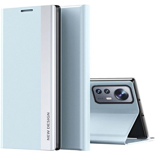 Coque Pour Xiaomi 12t/12t Pro 5g,Housse En Avec [Nano-Adsorption][Fonction Support],Pc/Pu Portefeuille Flip Phone Case Cover,Bleu Clair