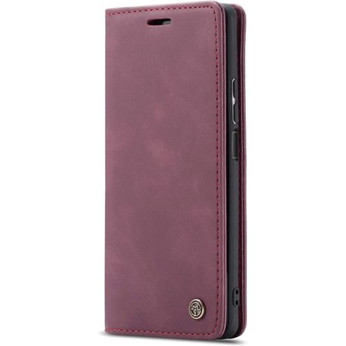 Coque Huawei P Smart 2021/Y7a,Coque Rabat Avec Magnetique,Housse Portefeuille Cartes Stand Fonction (Rouge)