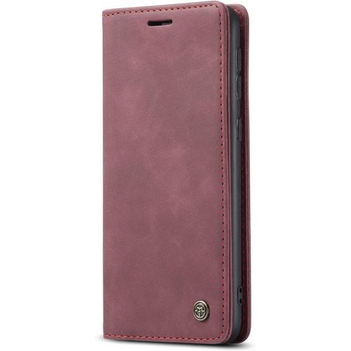 Coque Samsung Galaxy M31,Coque Rabat Avec Magnetique,Housse Portefeuille Cartes Stand Fonction (Rouge)