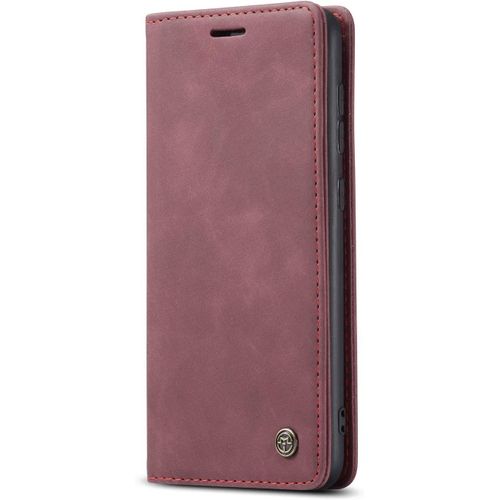 Coque Samsung Galaxy A51,Coque Rabat Avec Magnetique,Housse Portefeuille Cartes Stand Fonction (Rouge)